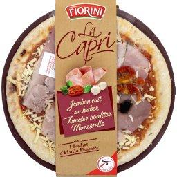 Pizza La Capri, jambon cuit, tomates confites et mozzarella, la pizza de 400g