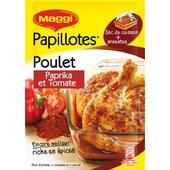 Papillotes de Poulet au Paprika et Tomate Pour 8 pilons, 4 cuisses ou 1 poulet. Un sac de cuisson + aromates.