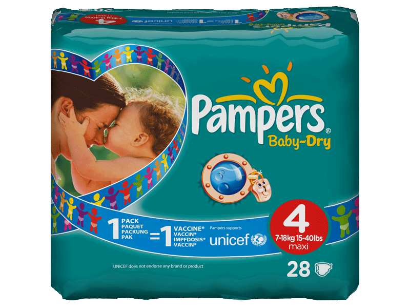 Pampers baby dry 7/18kg change x28 taille 4