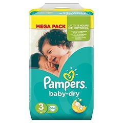 Pampers Couches Baby-dry, taille 3 : 4-9 kg le paquet de 104
