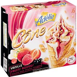 Adelie, Cone vanille fruits rouges, la boite de 6 - 375g