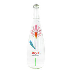 Evian, Eau minerale naturelle, la bouteille en verre de 75 cl