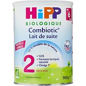 Hipp Biologique Lait 2 Combiotic Lait de Suite dès 6 mois - 6 boîtes de 900 g