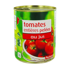 tomates entieres pelees au jus auchan 476g