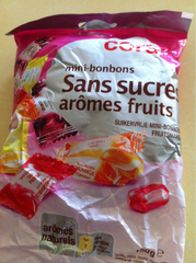 Cora mini bonbons sans sucres aromes fruits 150g