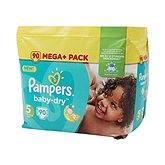 Couches baby dry méga + taille 5 (11-25kg) PAMPERS, 90 unités