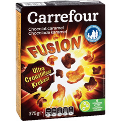 Melange de cereales extrudees choco & caramel, Fusion