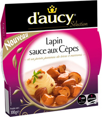 d'aucy, Selection - Lapin sauce aux cepes, la barquette de 300g