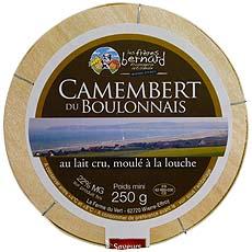 Camembert du Boulonnais au lait cru LES FRERES BERNARD, 22%MG, 250g