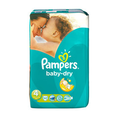 Couches Pampers Baby Dry Géant T4 x42