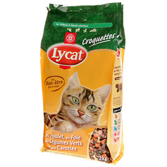 Croquettes chats Lycat Poulet foie legumes 2kg