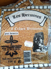 Les hermines, Crepes bretonnes pur beurre, le sachet de 12