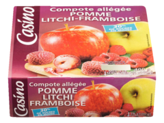 Compotes pomme litchi framboise 4x100g