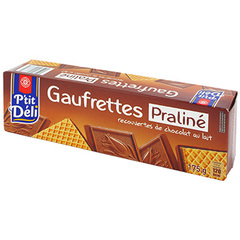 Biscuits P'tit Deli Gaufrettes Praline chocolat au lait 175g