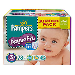 Couches Pampers Active Fit Jumbo box T3 + x78
