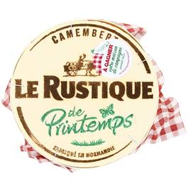Camembert 20% de MG, à base de lait pasteurisé.Origine: France. Lieu de transformation: Normandie.