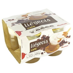 Auchan Liegeois: dessert lacte saveurs cafe 4 x 100g