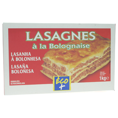 Lasagnes à la bolognaise Eco + 1kg