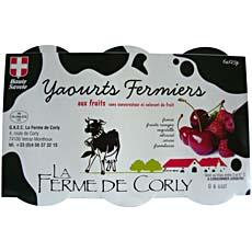 Yaourts fermiers aux fruits LA FERME DE CORLY, 6x125g