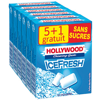 Chewing-gum Hollywood ice fresh Sans sucre x5 87gr