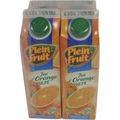 Plein fruit, Jus d'orange avec pulpe, le pack de 4 - 4l