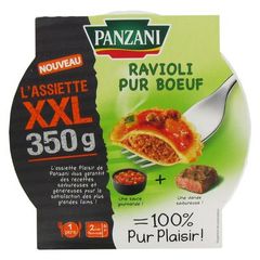 Panzani, L'assiette XXL - Ravioli pur boeuf, l'assiette de 350g