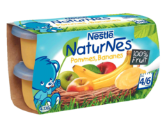 Petits pots Naturnes bananes 4/6 mois pommes 4x130g
