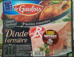 Blanc de dinde fermiere Label Rouge LE GAULOIS, 2 tranches, 80g