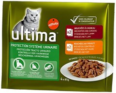Protection système urinaire (bouchées agneau/poulet) ULTIMA, pochon 4x85g
