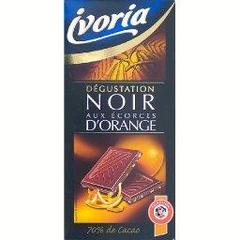 Chocolat degustation noir aux ecorces d'orange, letui de 1 x 100g