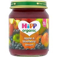 HiPP Organic Stage 1 From 4 Months Apple and Blueberry Dessert 6 x 125 g (Pack of 2, Total 12 Pots)