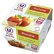 Compote infantile pomme U TOUT PETITS, 8 pots de 100g