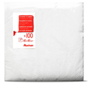 Auchan serviettes blanche 40x40cm 3 plis x100