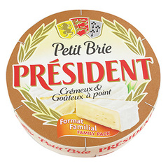 Petit Brie au lait pasteurise PRESIDENT, 28%MG, 500g