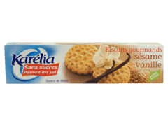 Biscuits sans sucre saveur vanille au sesame KARELIA, 132g
