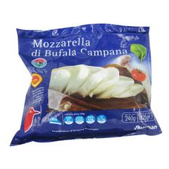 Mozzarella di bufala 23% de matieres grasses, a base de lait pasteurise de bufflonne