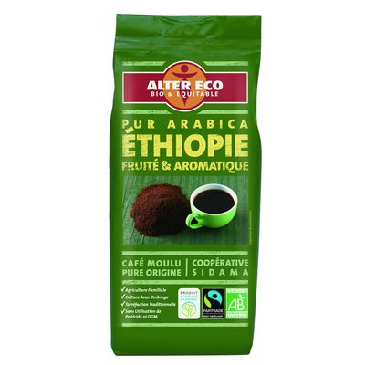 Alter Eco, Cafe moulu Ethiopie pur arabica BIO, le paquet de 250 g