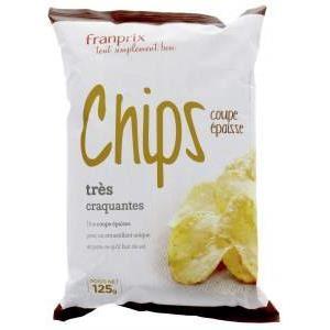 Franprix chips salées coupe épaisse 125g