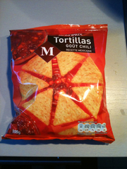 Tortillas chips, goût chili