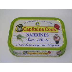 Sardines sans arete a l'huile d'olive vierge extra d'Espagne, la boite de 115g