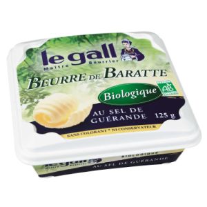 Le Gall, Beurre de baratte au sel de Guerande BIO, la barquette de 125 gr