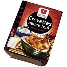 Crevettes sauce Thai et riz basmati U CUISINES & DECOUVERTES, 280g
