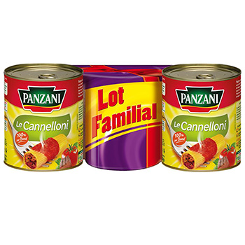Cannelloni Panzani pur boeuf Huile d'Olive 3x800g