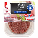Auchan steak haché 5% de matière grasse 125g