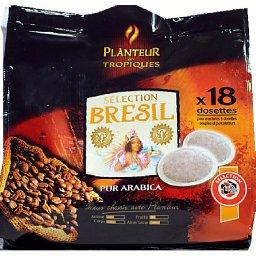 Selection Bresil, dosettes de cafe pur arabica, le paquet de 18 dosettes - 125g