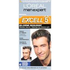 Gel creme colorant pour homme EXCELL 5, chatain profond naturel n°4