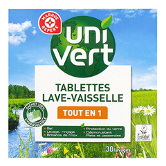 Tablettes ecolo Uni Vert Lave-vaisselle tout en 1 x30
