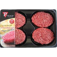Puigrenier, Steak haché charolais façon bouchère 12% MG, les 8 hachés de 100 g