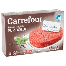 Steaks hachés pur bœuf limousin Carrefour