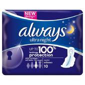 Always serviettes hygieniques ultra nuit X10